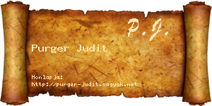 Purger Judit névjegykártya